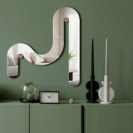 Wallity Ozgl509 - Espejo Decorativo Plateado 51x56cm Elegante y Moderno para Hogar